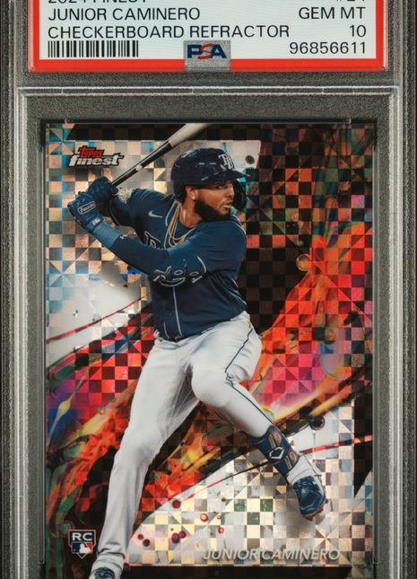2024 Topps Finest Junior Caminero Checkerboard Refractor #24 PSA 10