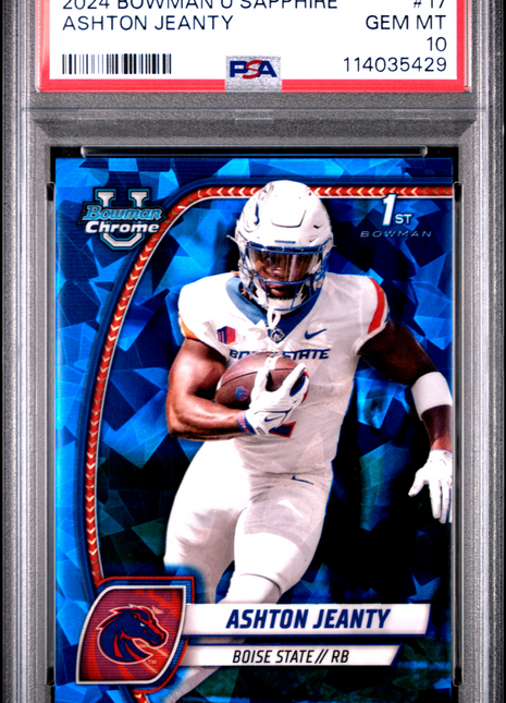 2024 Bowman University Chrome Sapphire Ashton Jeanty #17 PSA 10