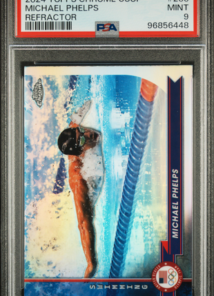 2024 Topps Chrome Us Olympic And Paralympic Hopefuls Michael Phelps Refractor #200 PSA 9