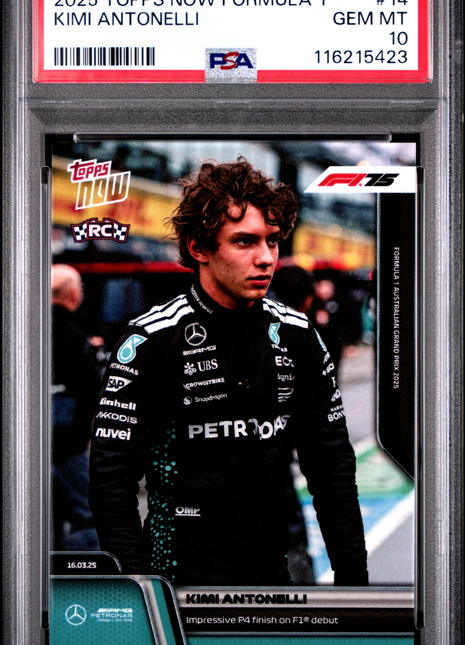 2025 Topps Now Formula 1 Kimi Antonelli #14 PSA 10