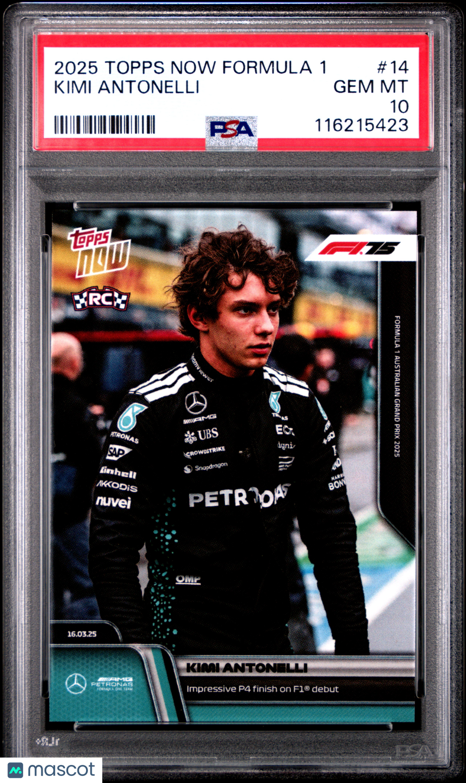 2025 Topps Now Formula 1 Kimi Antonelli #14 PSA 10
