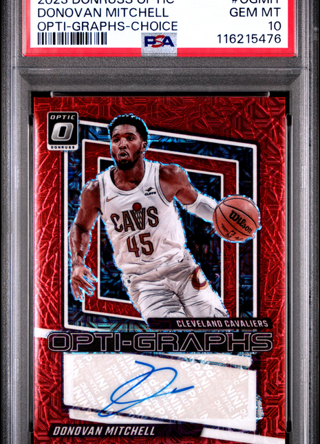 2023 Panini Donruss Optic Opti-Graphs Donovan Mitchell Choice #OGMIT PSA 10