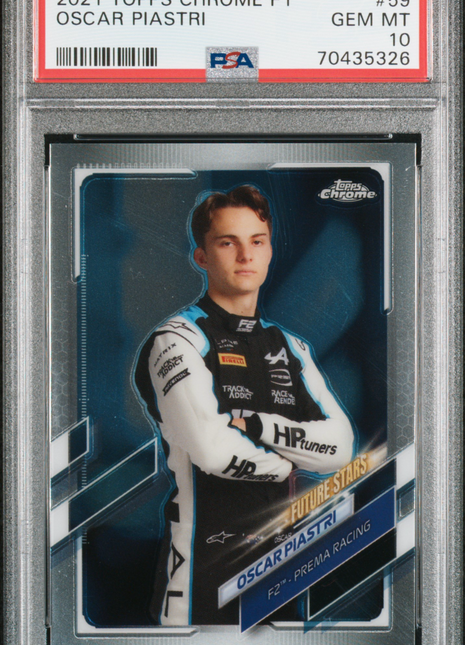 2021 Topps Chrome Formula 1 Oscar Piastri #59 PSA 10