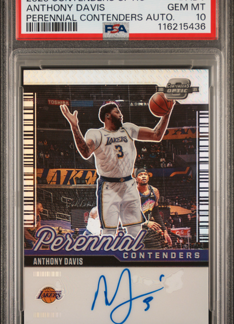 2020 Panini Contenders Optic Perennial Contenders Autographs Anthony Davis Autograph #ADV PSA 10