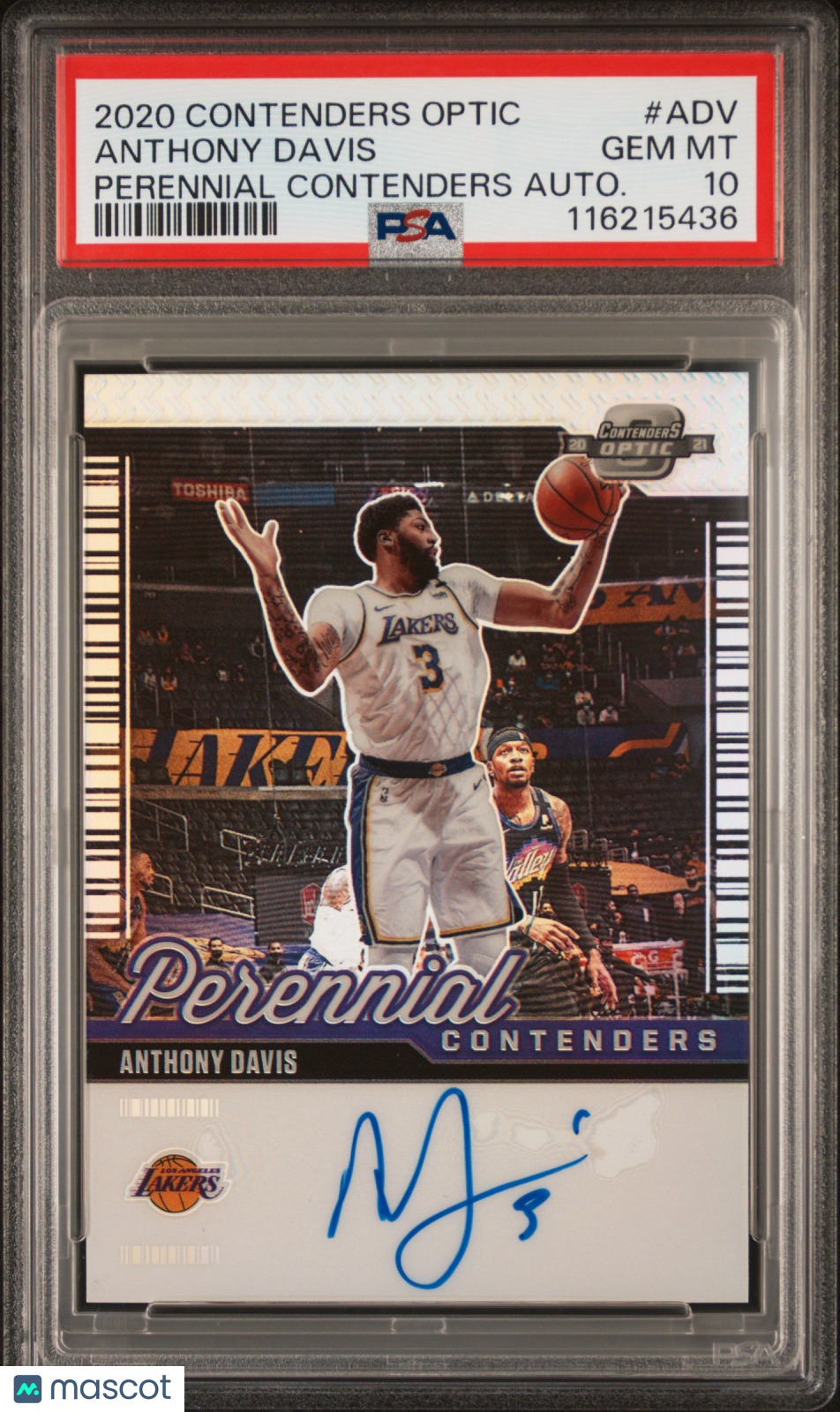 2020 Panini Contenders Optic Perennial Contenders Autographs Anthony Davis Autograph #ADV PSA 10