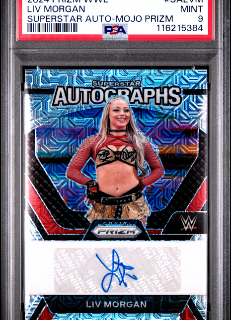2024 Panini Prizm WWE Superstar Autographs LIV Morgan Mojo #SALVM PSA 9