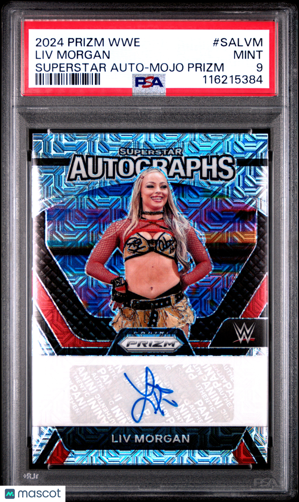 2024 Panini Prizm WWE Superstar Autographs LIV Morgan Mojo #SALVM PSA 9