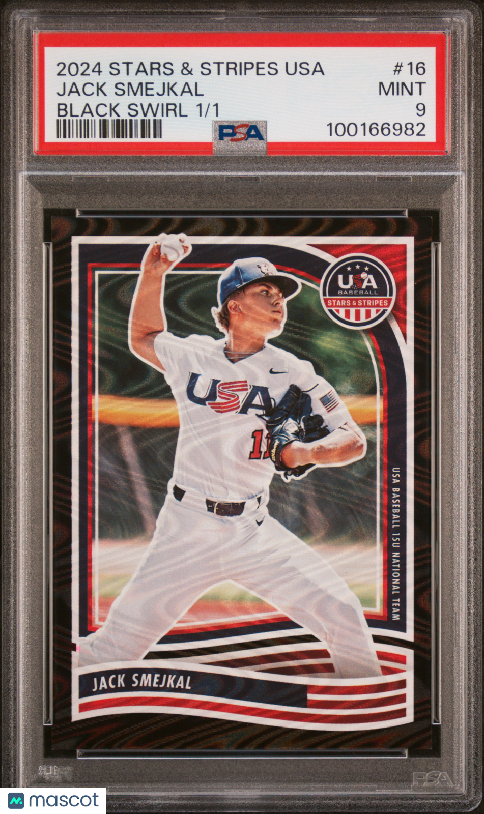 2024 Panini Stars & Stripes Usa Jack Smejkal Black Swirl #16 1/1 PSA 9