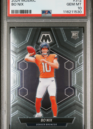 2024 Panini Mosaic Bo Nix #312 PSA 10
