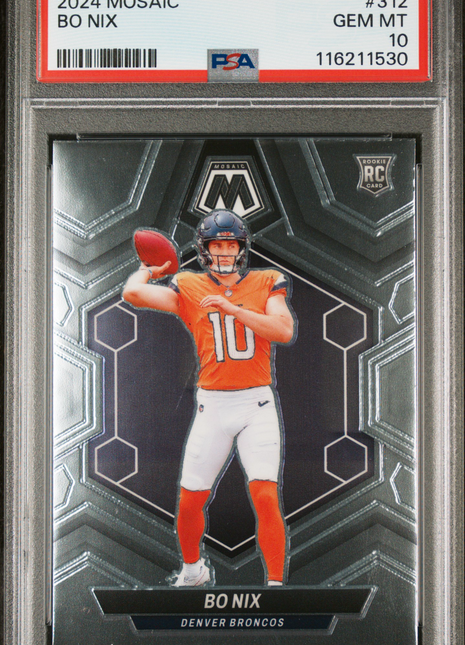 2024 Panini Mosaic Bo Nix #312 PSA 10