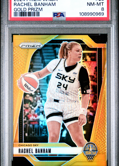 2024 Panini Prizm WNBA Rachel Banham Gold #25 PSA 8