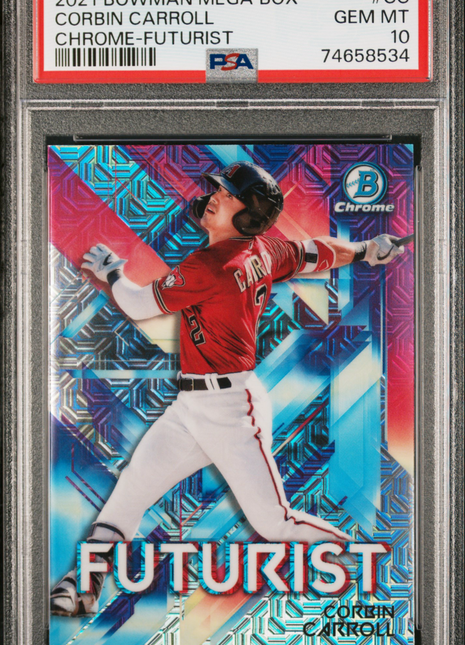 2021 Bowman Mega Box Chrome Futurist Corbin Carroll #CC PSA 10