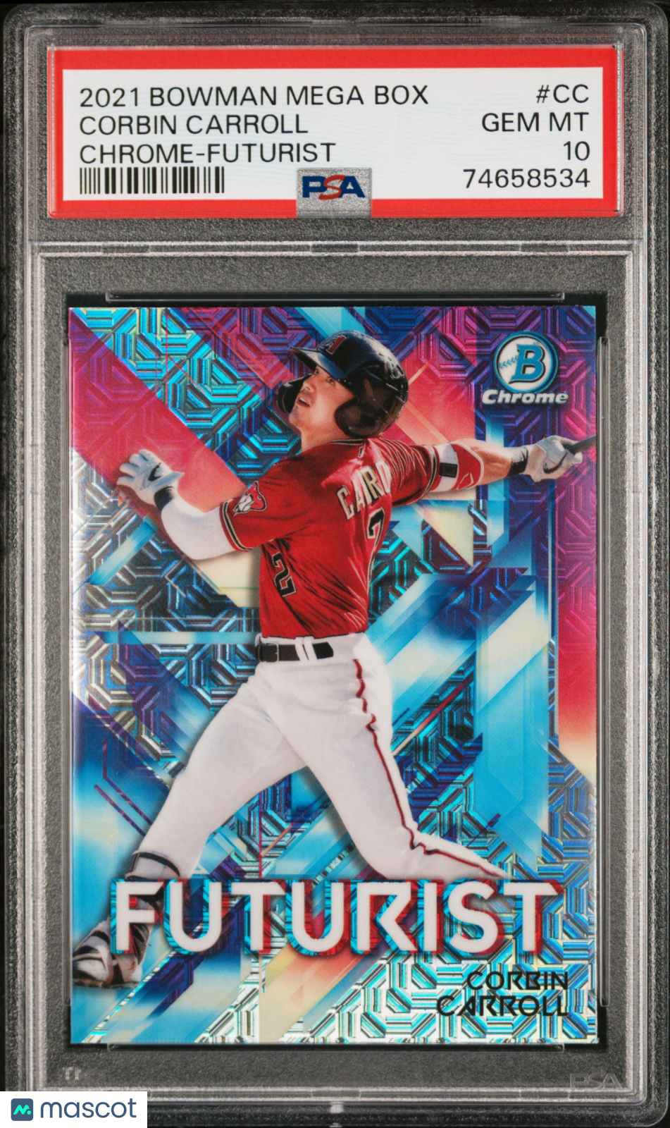 2021 Bowman Mega Box Chrome Futurist Corbin Carroll #CC PSA 10