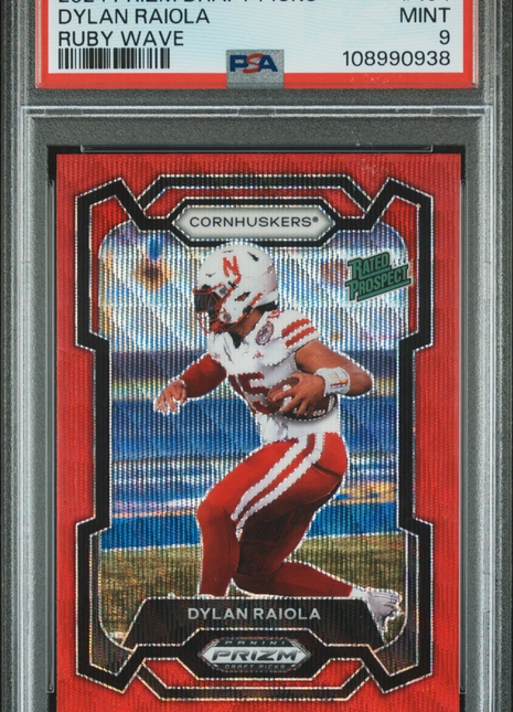 2024 Panini Prizm Draft Picks Dylan Raiola Ruby Wave #194 PSA 9