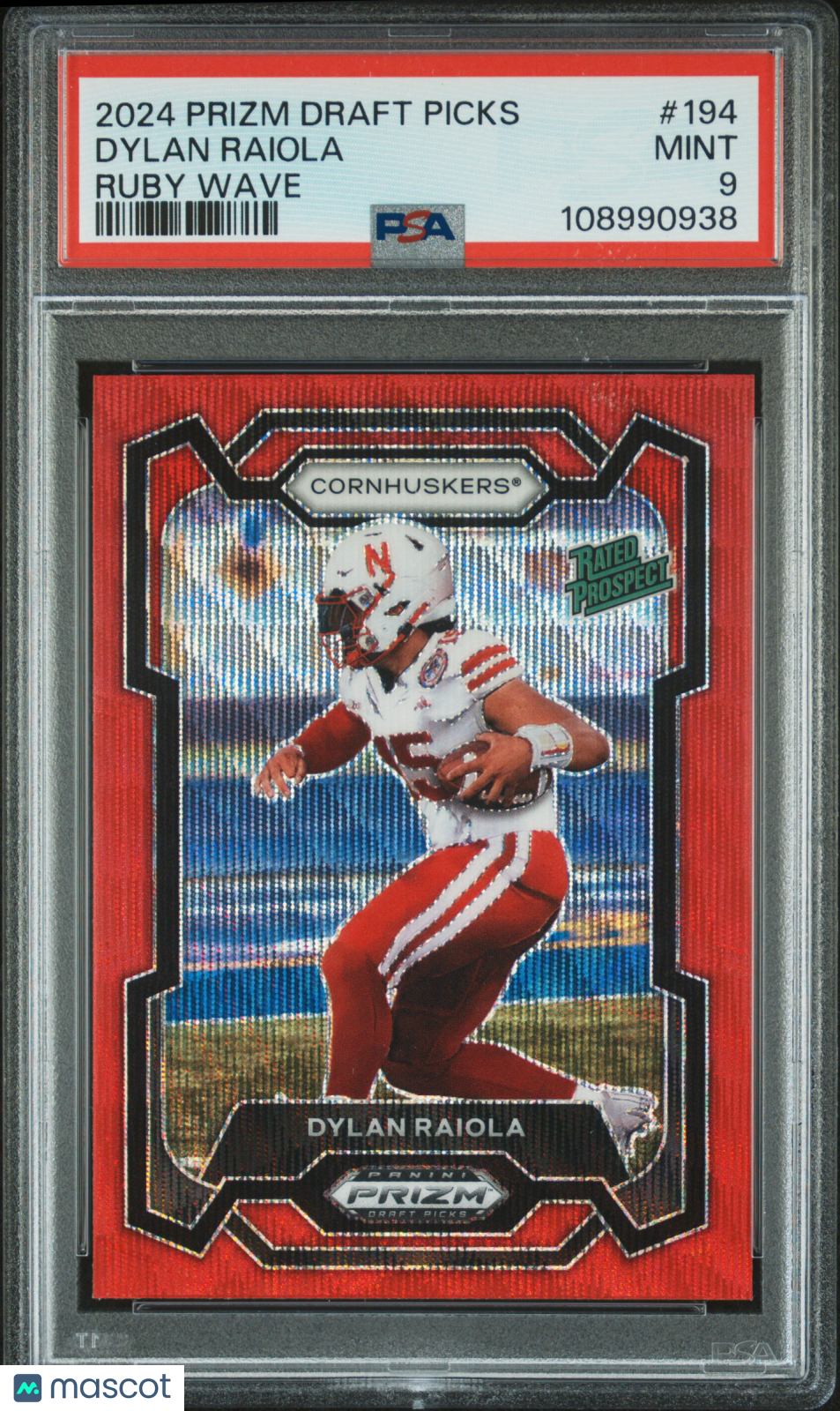 2024 Panini Prizm Draft Picks Dylan Raiola Ruby Wave #194 PSA 9