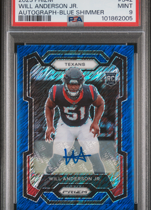 2023 Prizm Will Anderson Jr. Blue Shimmer /25 Auto PSA 9 2023 Panini Prizm Will Anderson JR. Autograph Blue Shimmer #342 PSA 9