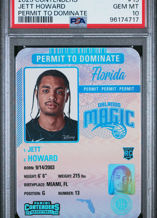 2023 Panini Contenders Permit To Dominate Jett Howard #15 PSA 10