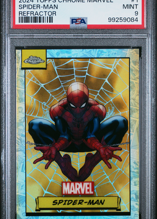 2024 Topps Chrome Marvel Spider-Man #1 PSA 9