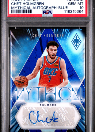 2023 Panini Phoenix Mythical Autographs Chet Holmgren Blue #MACHG PSA 10