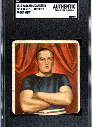 1910 Hassan Cigarettes (T218) James J. Jeffries Front View SGC A
