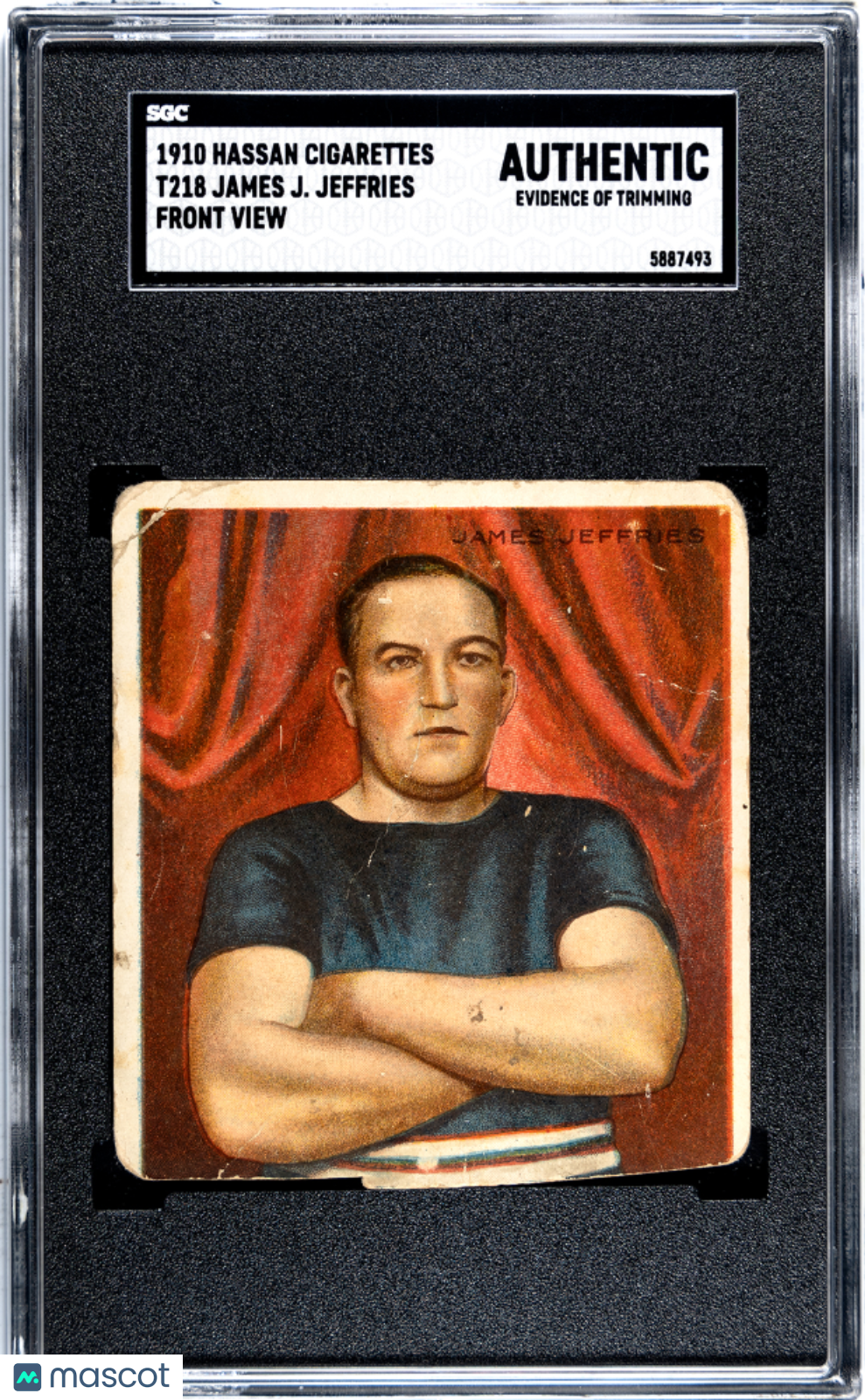 1910 Hassan Cigarettes (T218) James J. Jeffries Front View SGC A