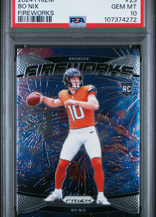 2024 Panini Prizm Fireworks Bo Nix #23 PSA 10