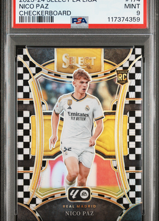 2023-24 Panini Select La Liga Nico Paz Checkerboard #174 PSA 9