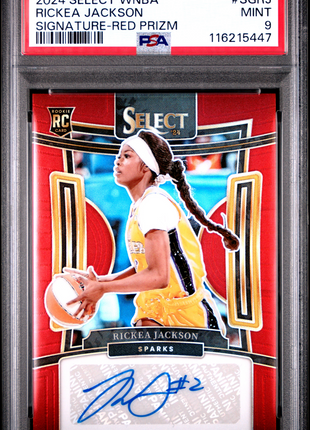 2024 Panini Select WNBA Signatures Rickea Jackson Red Prizm #SGRJ PSA 9