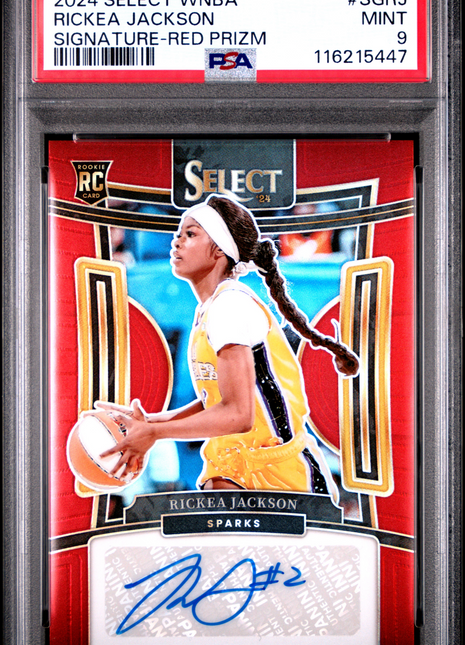 2024 Panini Select WNBA Signatures Rickea Jackson Red Prizm #SGRJ PSA 9