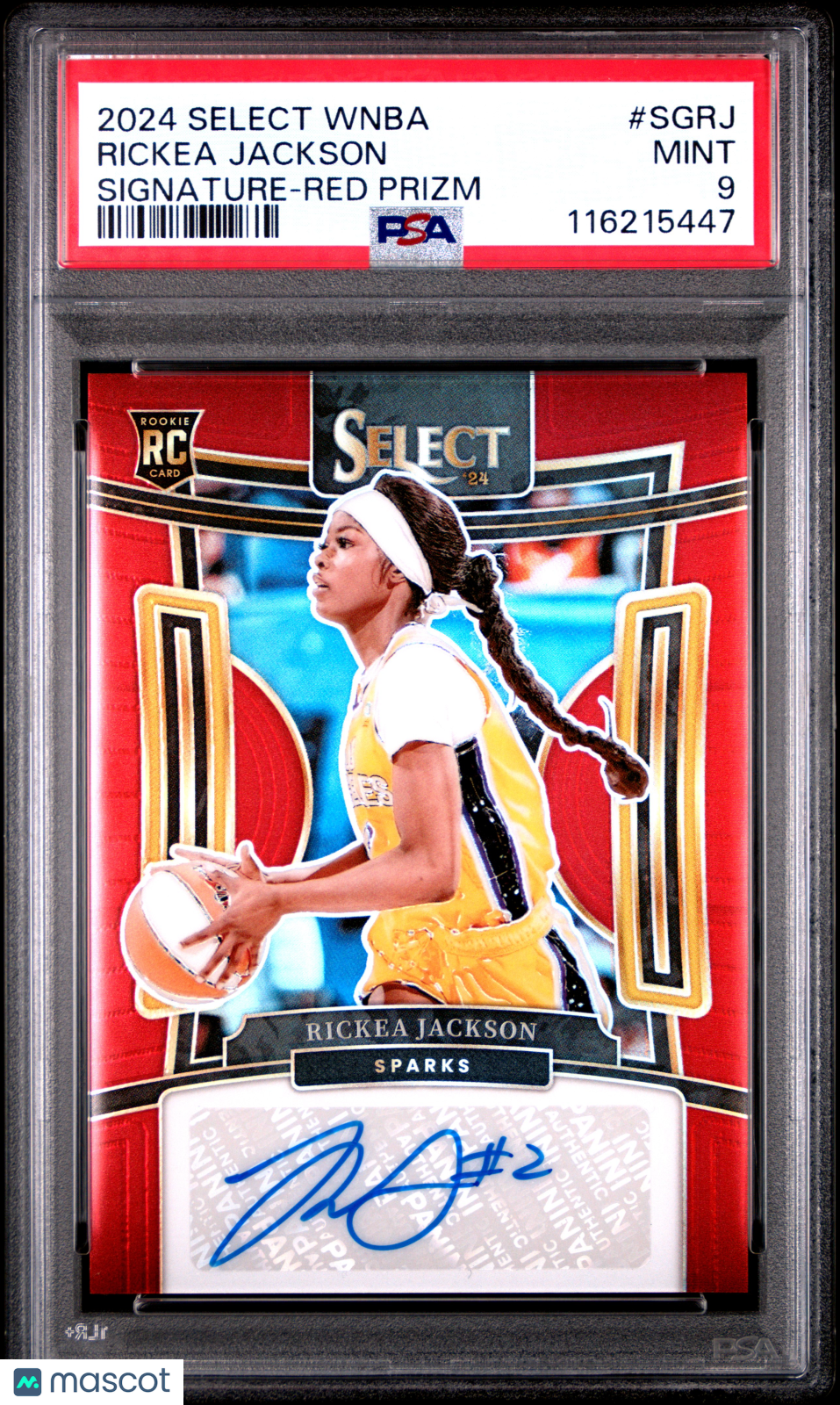 2024 Panini Select WNBA Signatures Rickea Jackson Red Prizm #SGRJ PSA 9