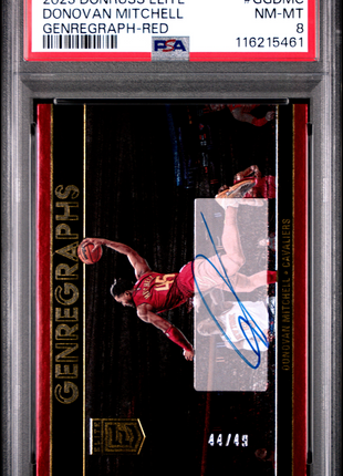 2023 Panini Donruss Elite Genregraphs Donovan Mitchell Red #GGDMC PSA 8