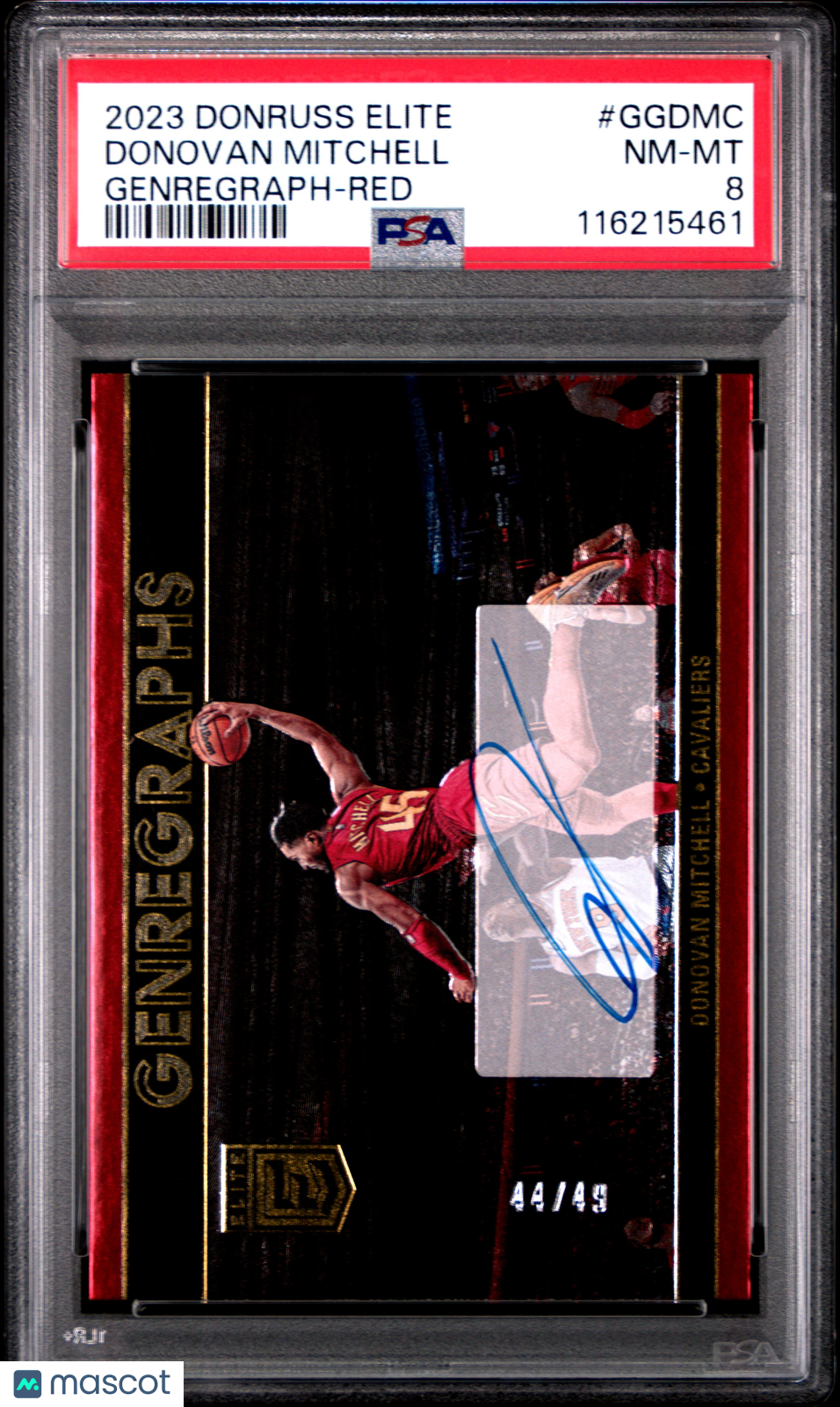 2023 Panini Donruss Elite Genregraphs Donovan Mitchell Red #GGDMC PSA 8