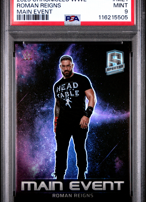 2023 Panini Chronicles WWE Main Event Roman Reigns #ME1 PSA 9