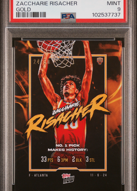 2024 Topps Now Zaccharie Risacher Rookie Gold /50 PSA 9 2024 Topps Now Zaccharie Risacher Gold #5 PSA 9