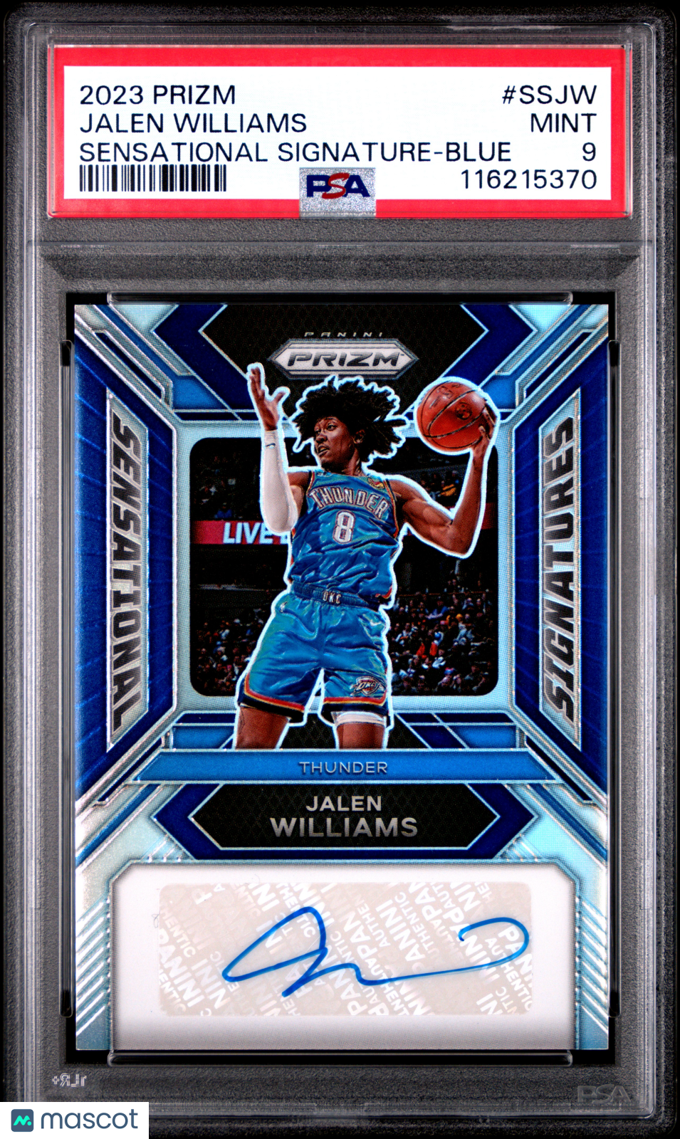 2023 Panini Prizm Sensational Signatures Jalen Williams Blue #SSJW PSA 9