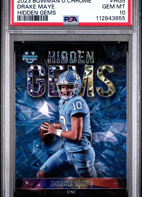 2023 Bowman University Chrome Hidden Gems Drake Maye #HG5 PSA 10
