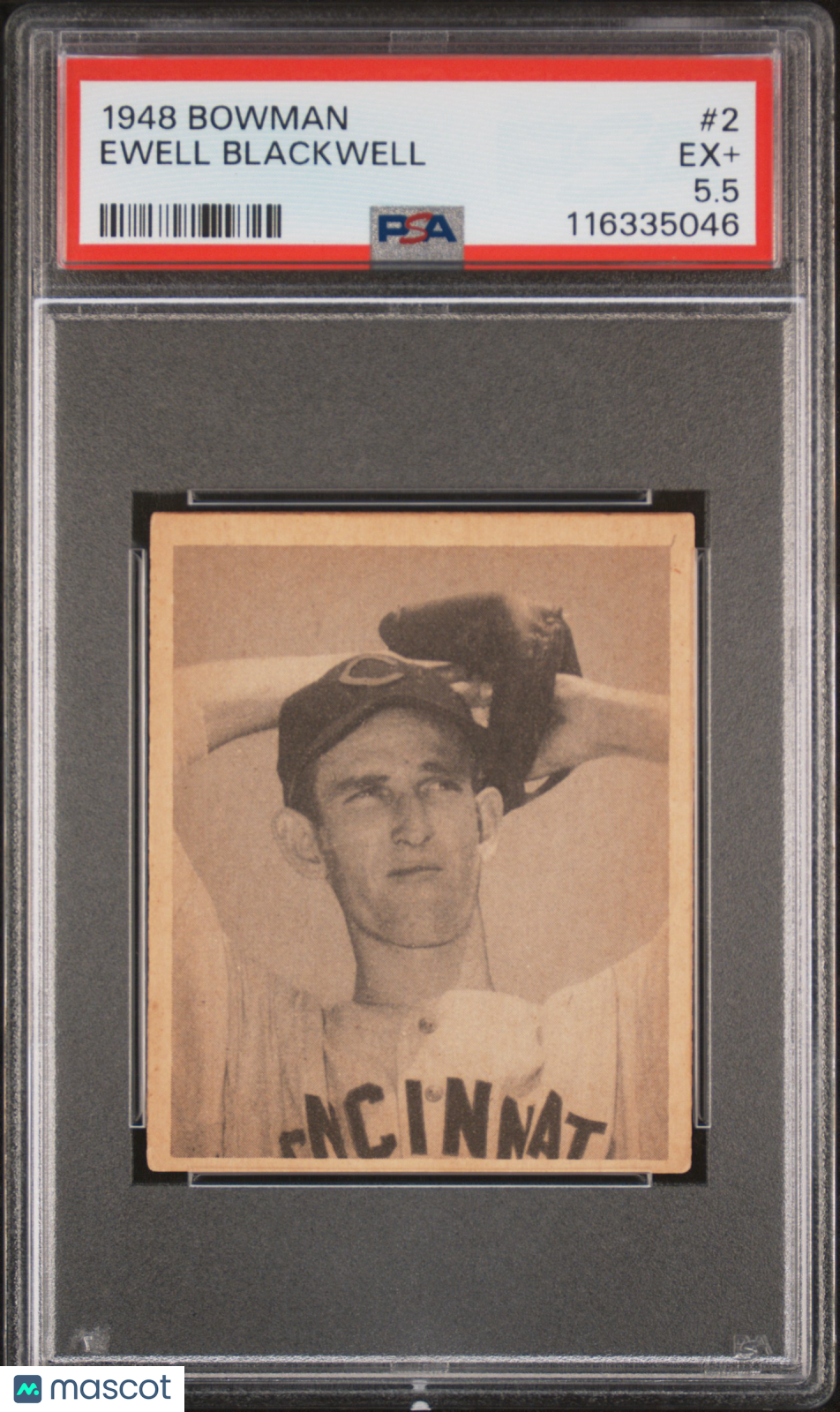 1948 Bowman Ewell Blackwell #2 PSA 5.5