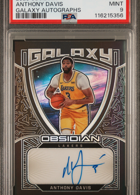 2020 Panini Obsidian Galaxy Autographs Anthony Davis #ADV PSA 9