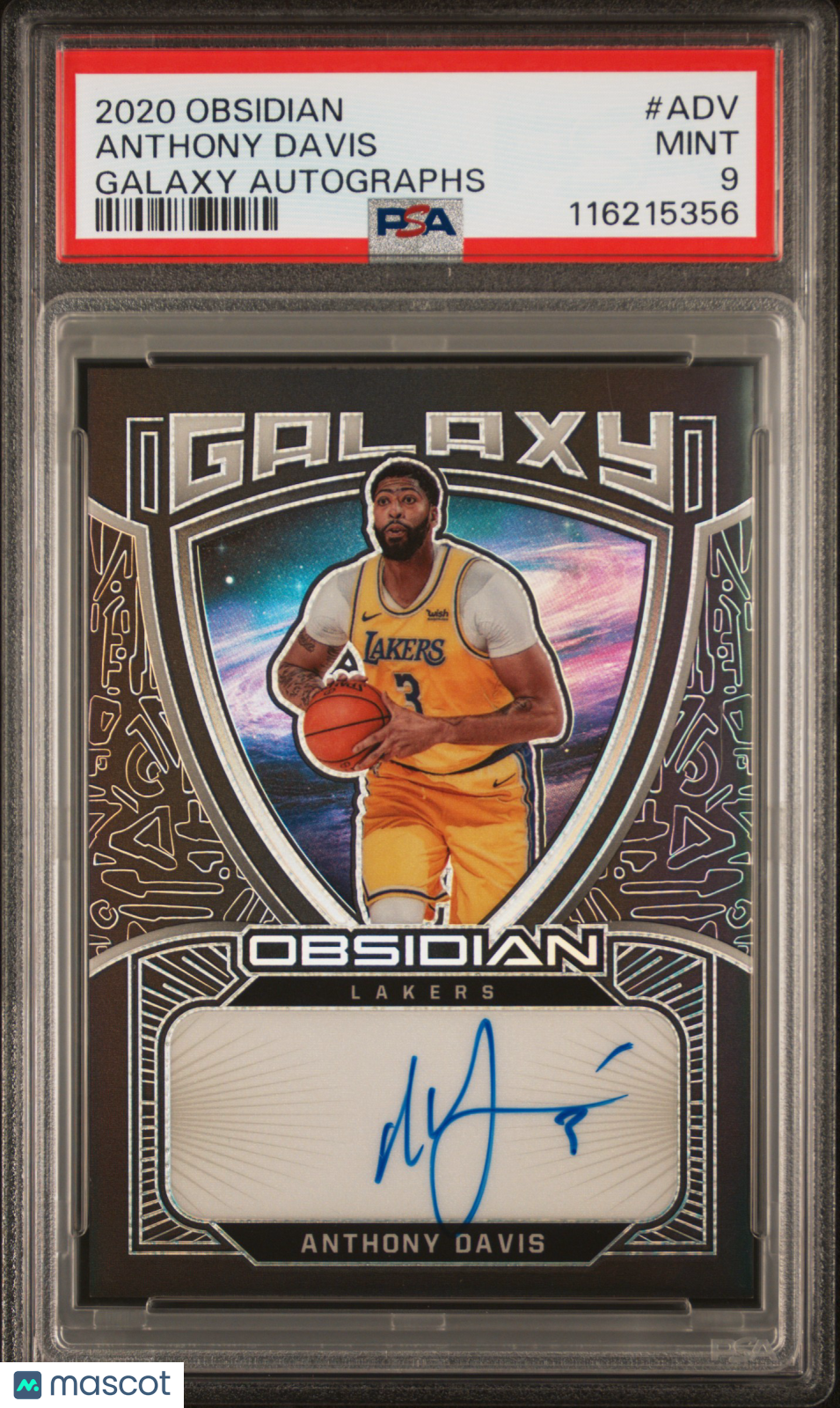 2020 Panini Obsidian Galaxy Autographs Anthony Davis #ADV PSA 9