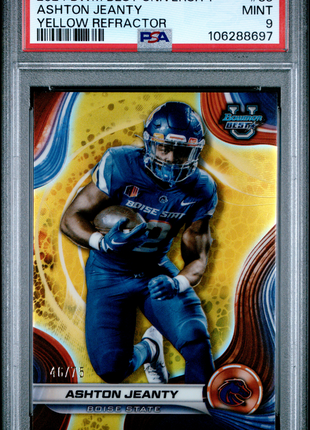 2024 Bowman Best University Ashton Jeanty Yellow Refractor #85 46/75 PSA 9