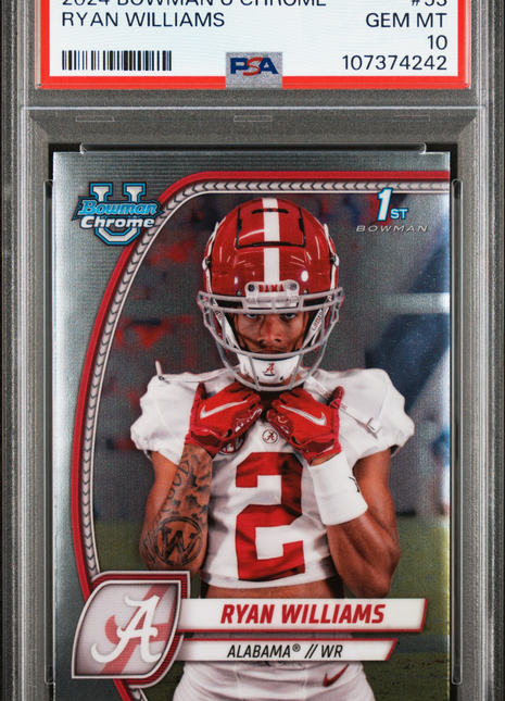 2024 Bowman University Chrome Ryan Williams #53 PSA 10
