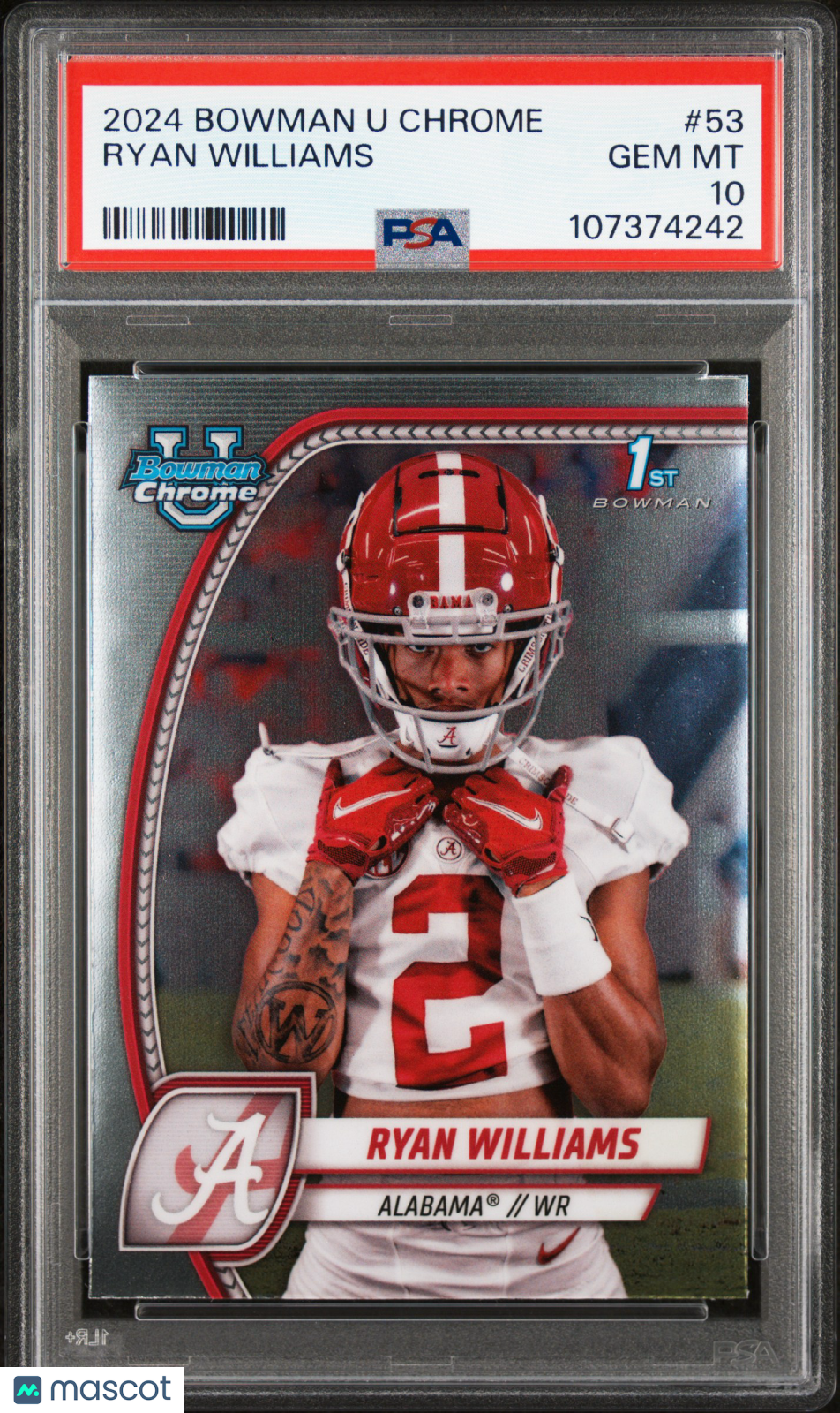 2024 Bowman University Chrome Ryan Williams #53 PSA 10