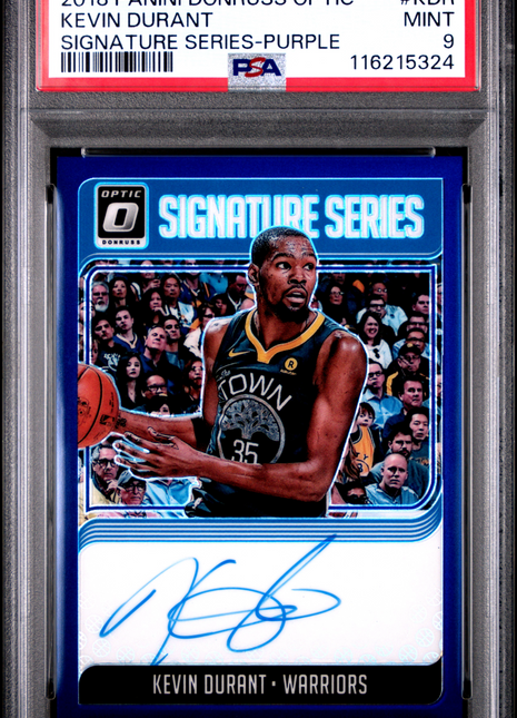 2018 Panini Donruss Optic Signature Series Kevin Durant Purple #KDR PSA 9