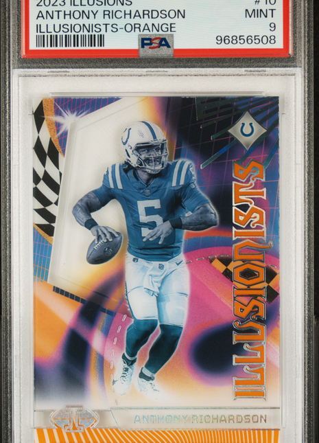 2023 Panini Illusions Illusionists Anthony Richardson Illusionists Orange #10 PSA 9