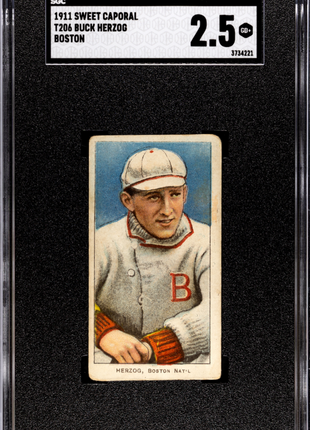 1911 Sweet Caporal (T206) Buck Herzog Boston SGC 2.5