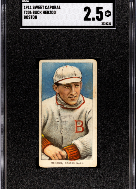 1911 Sweet Caporal (T206) Buck Herzog Boston SGC 2.5