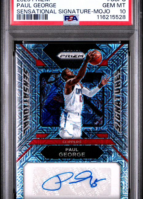 2023 Panini Prizm Sensational Signatures Paul George Mojo #SSPG PSA 10