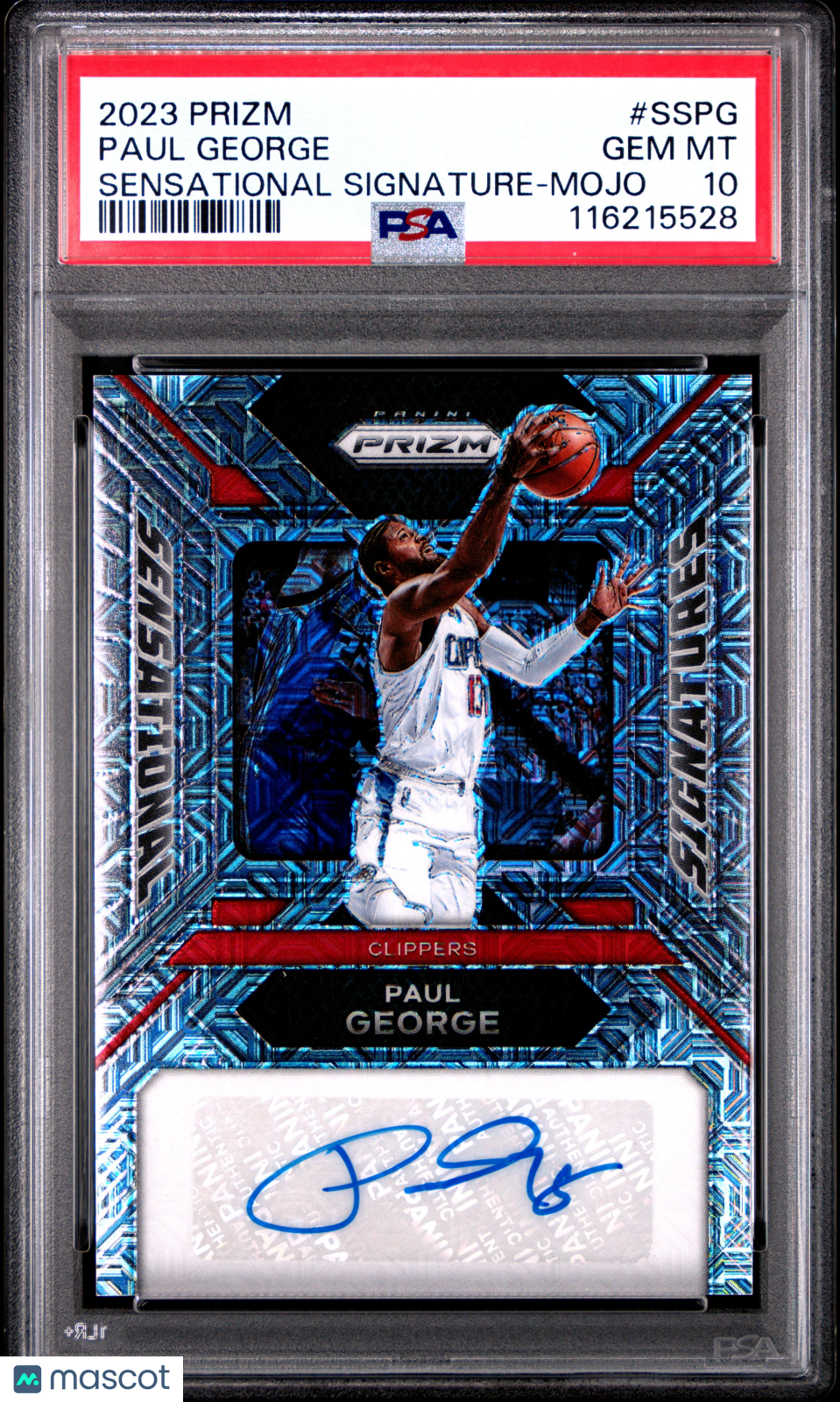 2023 Panini Prizm Sensational Signatures Paul George Mojo #SSPG PSA 10