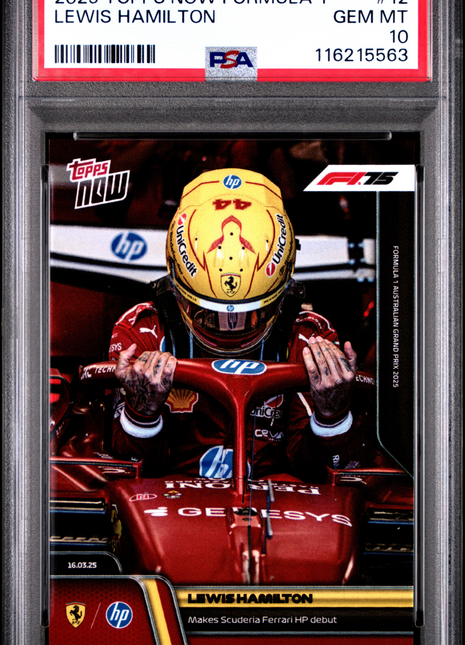 2025 Topps Now Formula 1 Lewis Hamilton #12 PSA 10