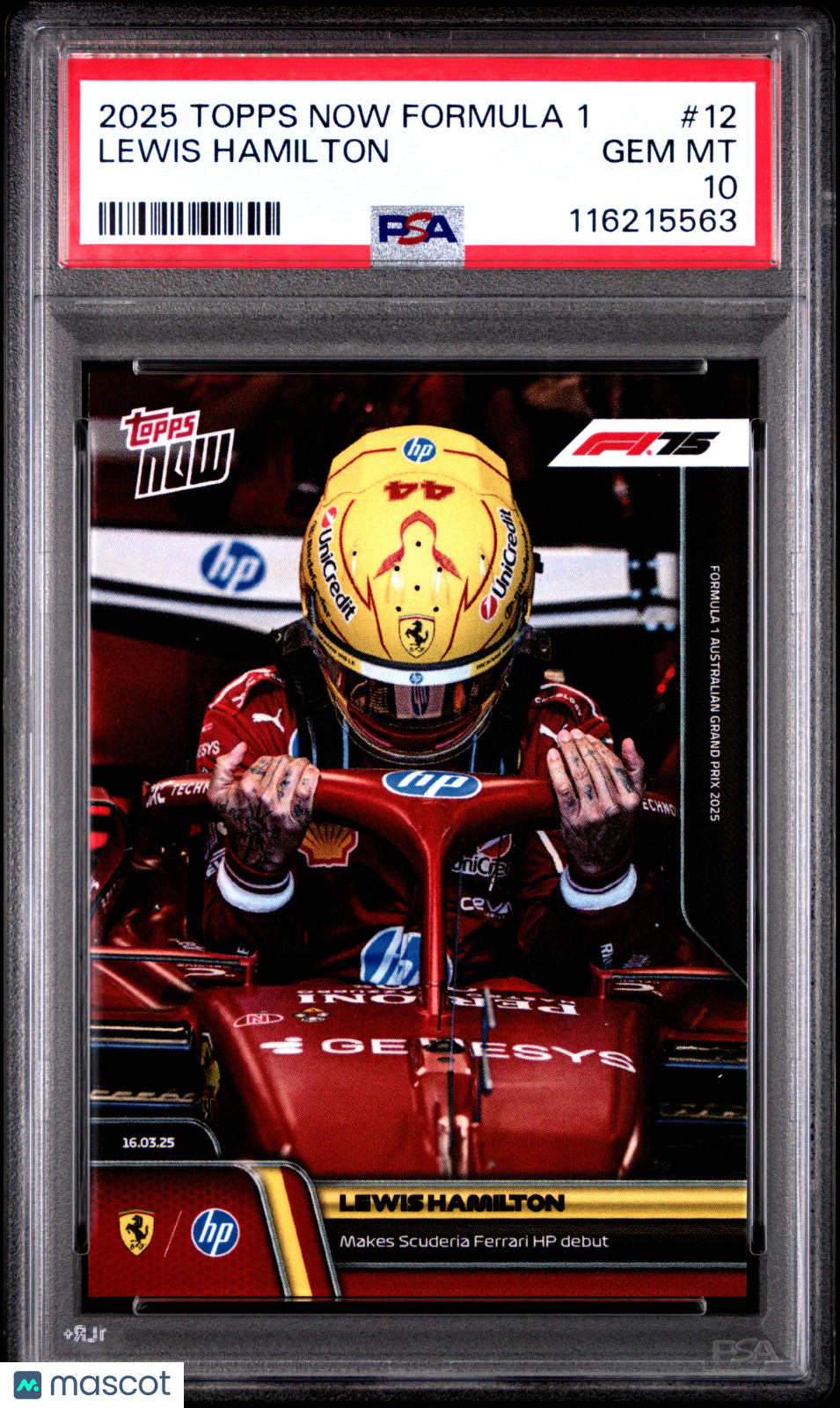 2025 Topps Now Formula 1 Lewis Hamilton #12 PSA 10